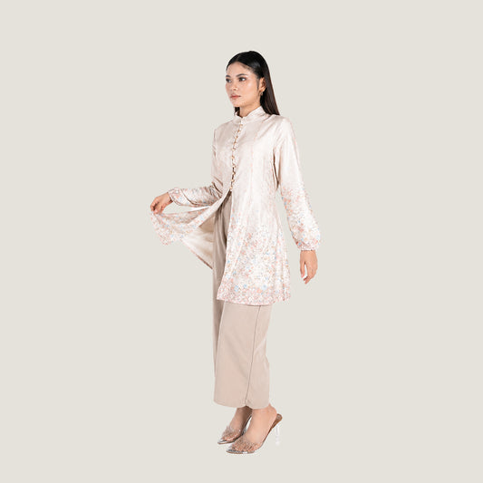 Safa Tunic tunik muslim premium wanita Pink Full Badan — siluet mengalir Aluna Collection Falyae