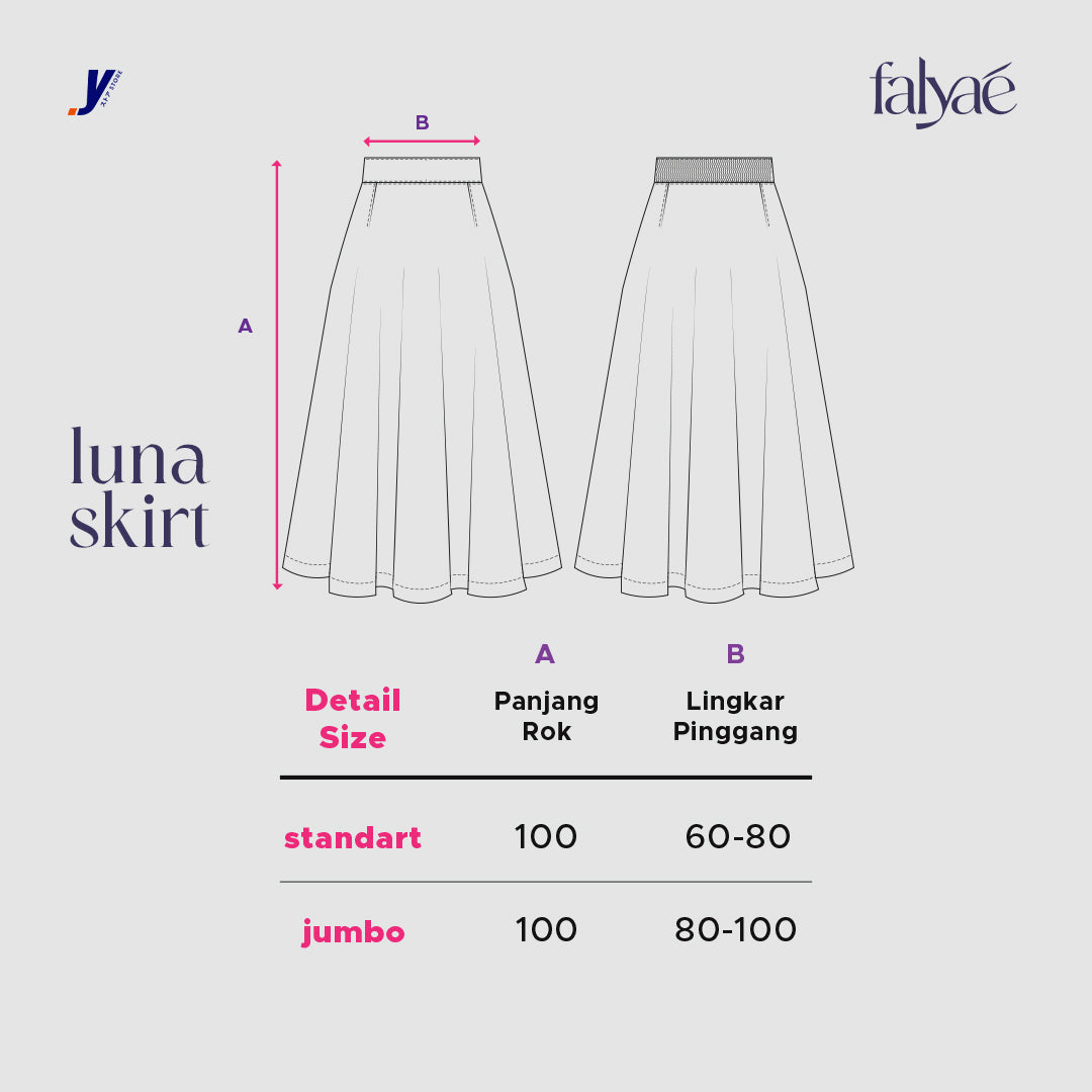 FALYAE - LUNA Rok Wanita Loose Maxi Fuji Skirt Dark Grey | Rok Kerja Korean Style | Flare Skirt Highwaist (Copy) (Copy) (Copy)