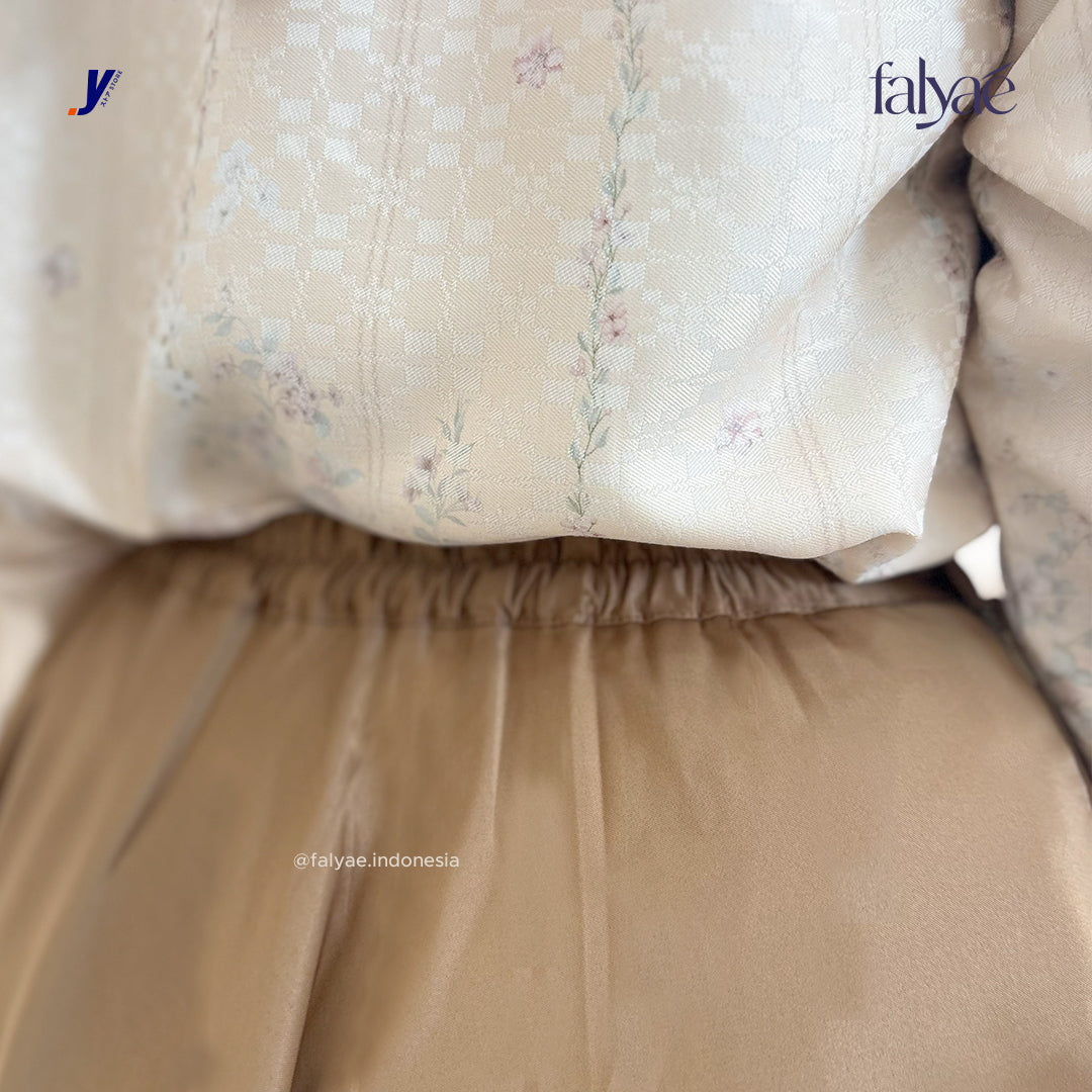 FALYAE - LUNA Rok Wanita Loose Maxi Fuji Skirt Gold | Rok Kerja Korean Style | Flare Skirt Highwaist (Copy)