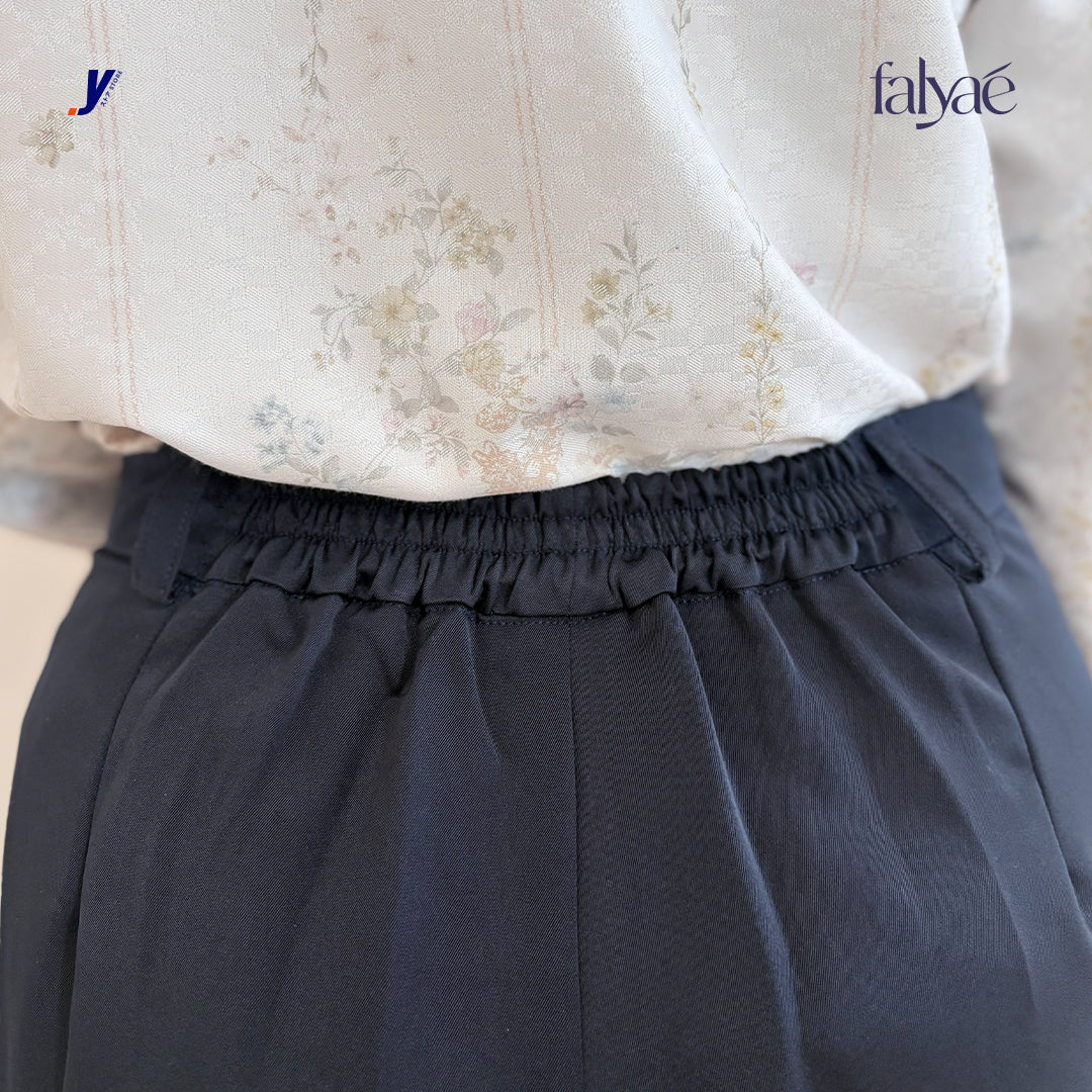 FALYAE - Nara Loose High Waist Pants Navy | Celana Formal Wanita | Celana Kerja Wanita