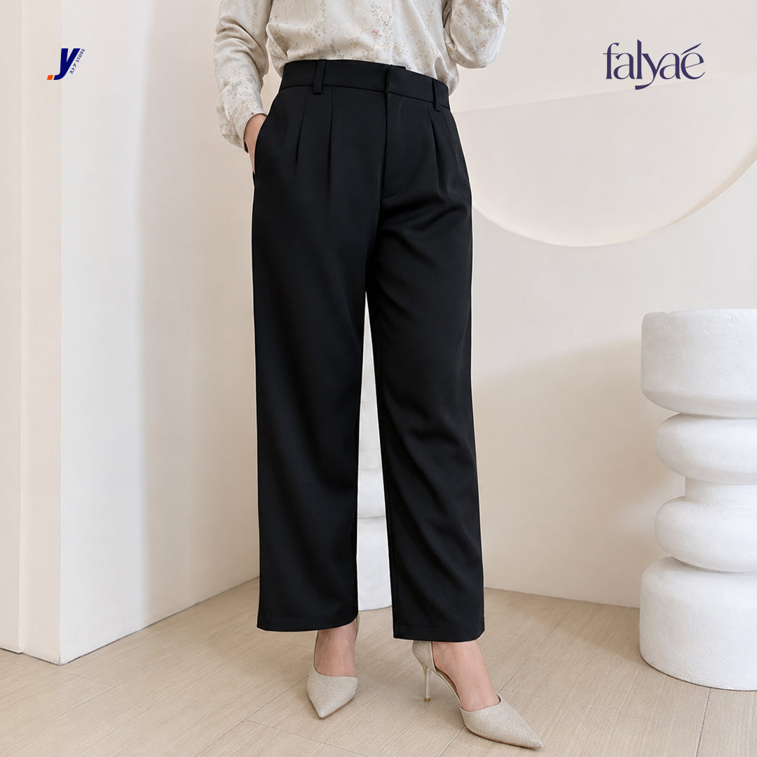 FALYAE - Nara Loose High Waist Pants Black | Celana Formal Wanita | Celana Kerja Wanita (Copy) (Copy) (Copy) (Copy)