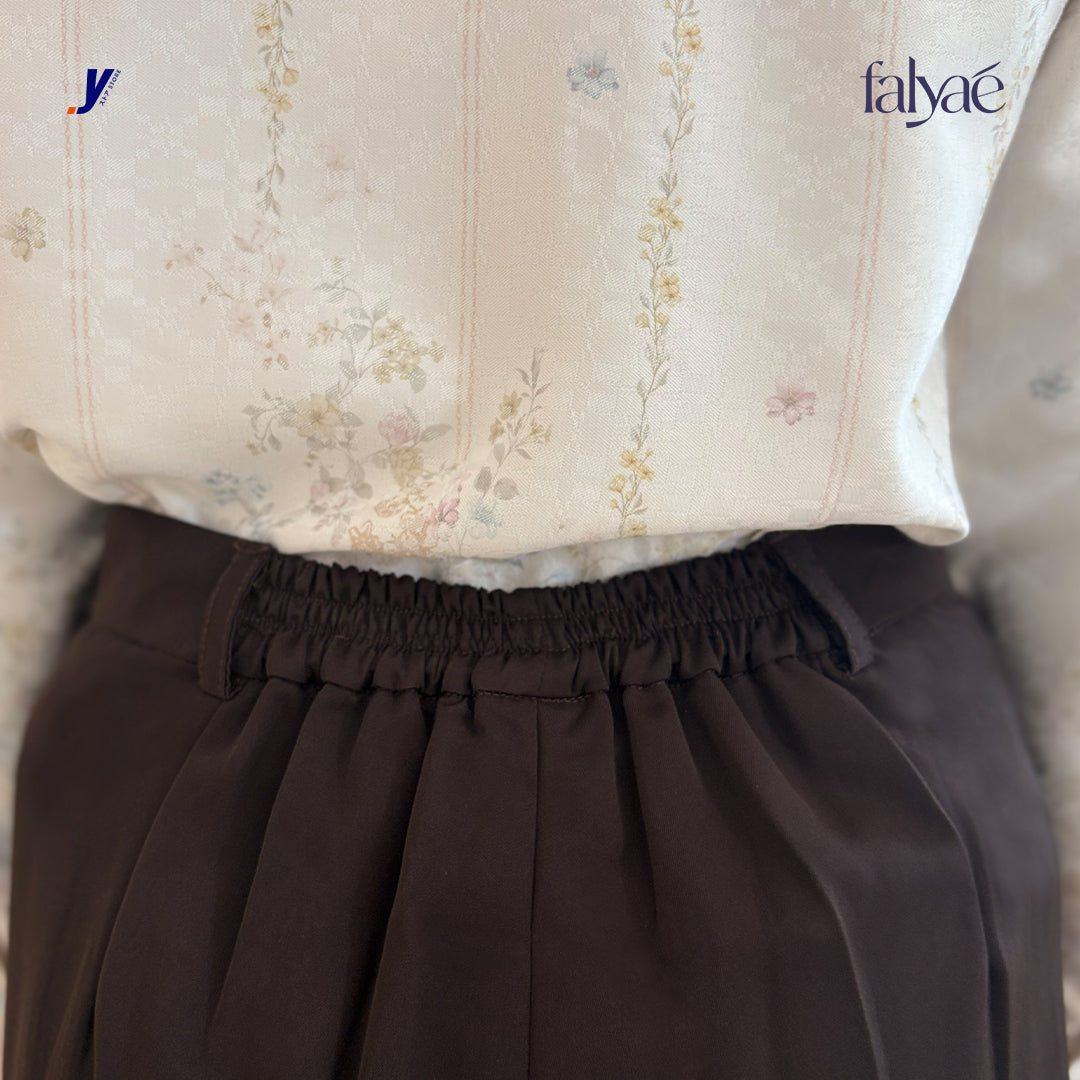 FALYAE - Nara Loose High Waist Pants Coffee | Celana Formal Wanita | Celana Kerja Wanita (Copy) (Copy)