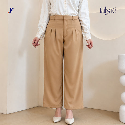 FALYAE - Nara Loose High Waist Pants Cream | Celana Formal Wanita | Celana Kerja Wanita (Copy)