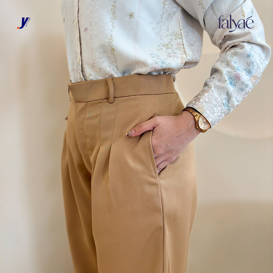 FALYAE - Nara Loose High Waist Pants Cream | Celana Formal Wanita | Celana Kerja Wanita (Copy)