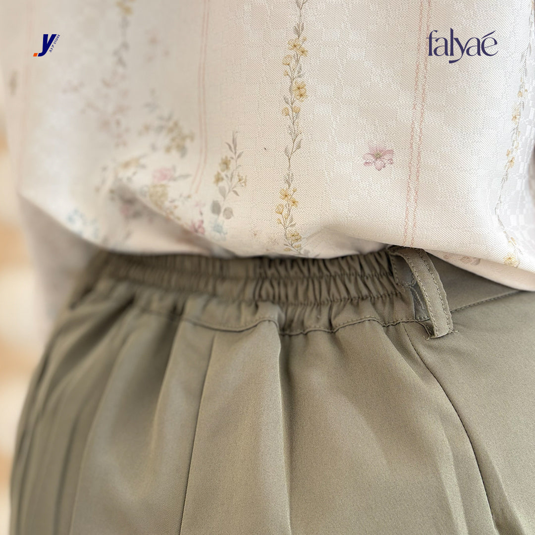 FALYAE - Nara Loose High Waist Pants Olive | Celana Formal Wanita | Celana Kerja Wanita (Copy) (Copy) (Copy)