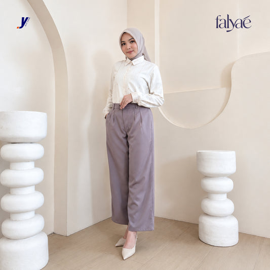 FALYAE - Nara Loose High Waist Pants Taupe | Celana Formal Wanita | Celana Kerja Wanita (Copy) (Copy) (Copy) (Copy) (Copy)