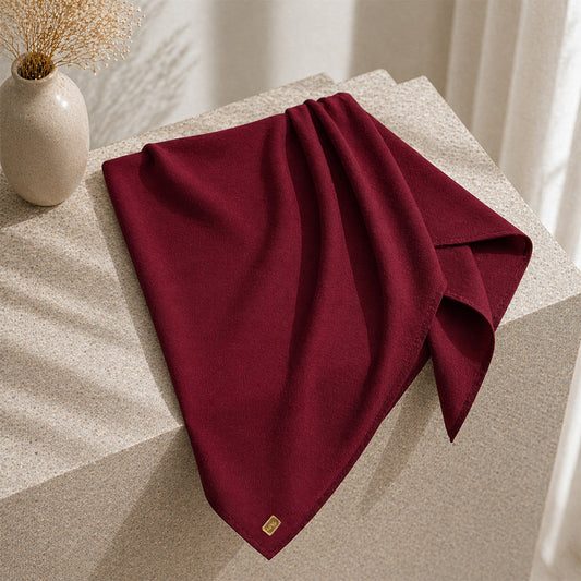 Hijab Square Maroon hijab muslim premium wanita tampak atas — First Hijab Collection Falyae